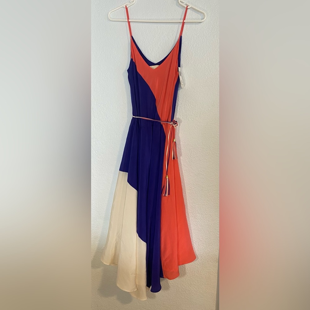 Yumi Kim Spaghetti Strap Coral Blue and Cream Dress (M)